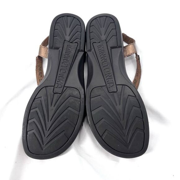 Minnetonka Galina Metallic Bronze Leather Slingback Sandals Womens 8 - Picture 5 of 6